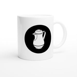 NYHET! Hvit kaffekopp med tekst og logo
